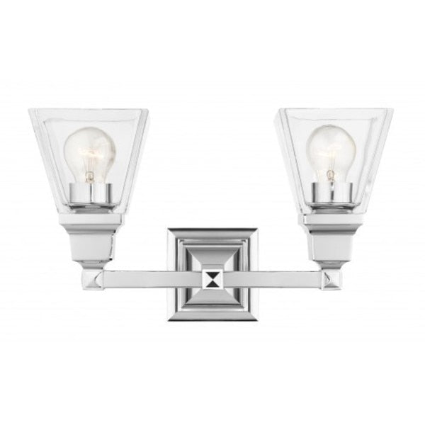 Polished Chrome Vanity Sconce, 2 Light