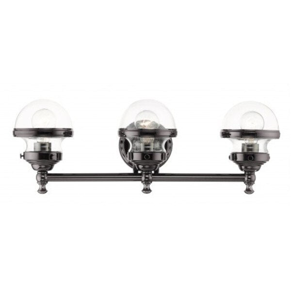 Polished Black Chrome Vanity Sconce, 3 Li