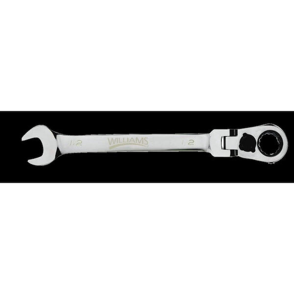 Williams Ratcheting Combo Wrench, Flex-Head, 7/16