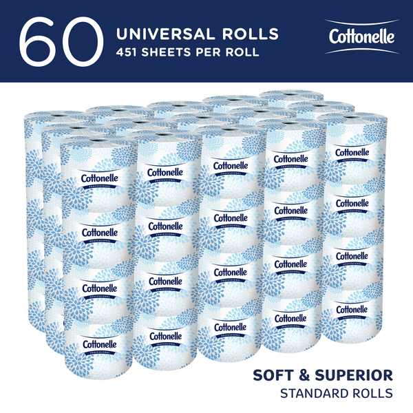 Professional Standard Roll Toilet Paper, 2-Ply, White, (451 Sheets/Roll, 60 Rolls/Case)