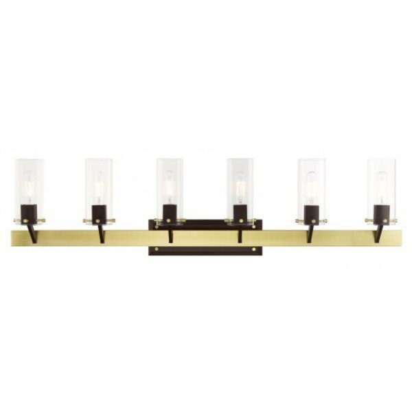 Satin BrassVanity Sconce, 6 Light