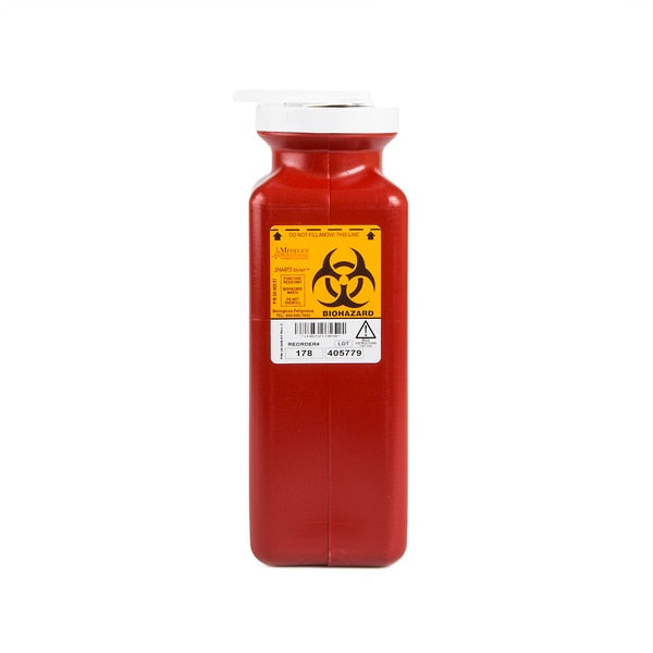 Sharps Container, 1.7 qt., Bottle, Red, PK20