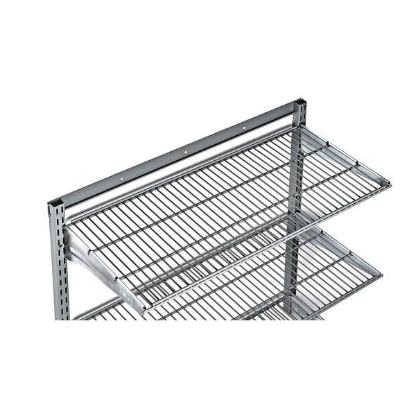 33 In. W x 31.5 In. H Gray Wall Mount Shelving Unit with 3 Steel Wire Shelves & Mounting Hardware
