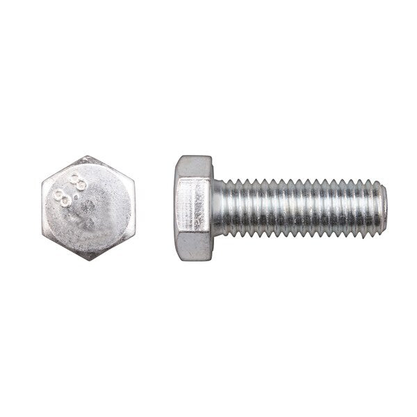 Class 8.8, M12-1.75 Hex Head Cap Screw, Zinc Plated Steel, 35 mm L