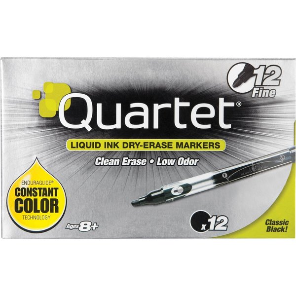 Dry Erase Marker, Fine Tip, Black, PK12 Low Odor