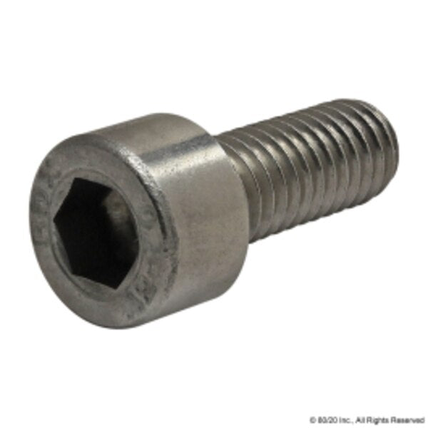 M6-1.00 Socket Head Cap Screw, Plain Stainless Steel, 16 mm Length