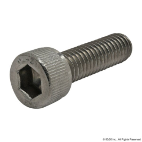 M6-1.00 Socket Head Cap Screw, Plain Stainless Steel, 20 mm Length