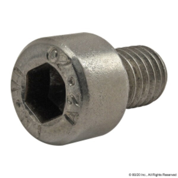 M8-1.25 Socket Head Cap Screw, Plain Stainless Steel, 12 mm Length