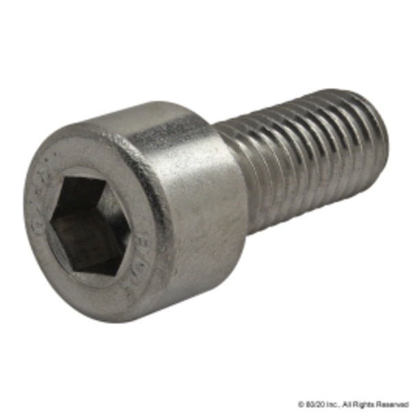 M8-1.25 Socket Head Cap Screw, Plain Stainless Steel, 20 mm Length