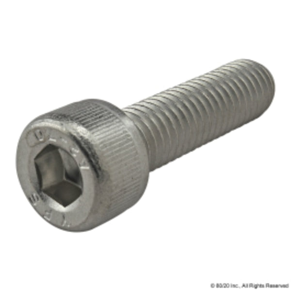 M8-1.25 Socket Head Cap Screw, Plain Stainless Steel, 30 mm Length