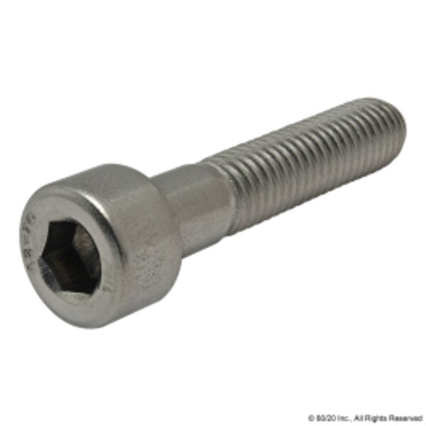 M8-1.25 Socket Head Cap Screw, Plain Stainless Steel, 40 mm Length