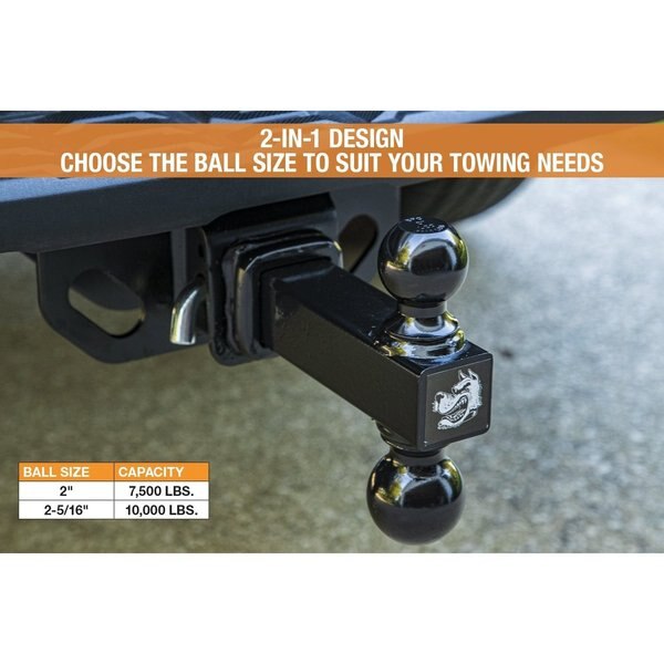 Double Hitch Ball, Black Powder Coat