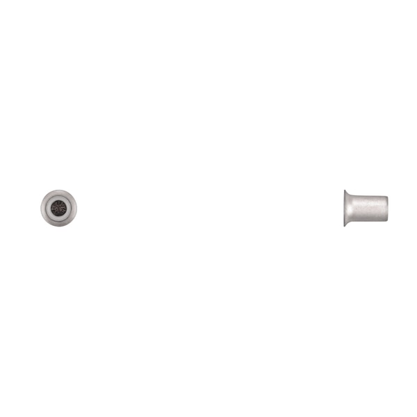 Tubular Rivet, 5.3 mm Dia., 9 mm L, Steel Body, 100 PK