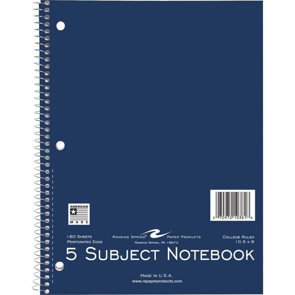 Case of 5 Subject Wirebound Notebooks, 10.5