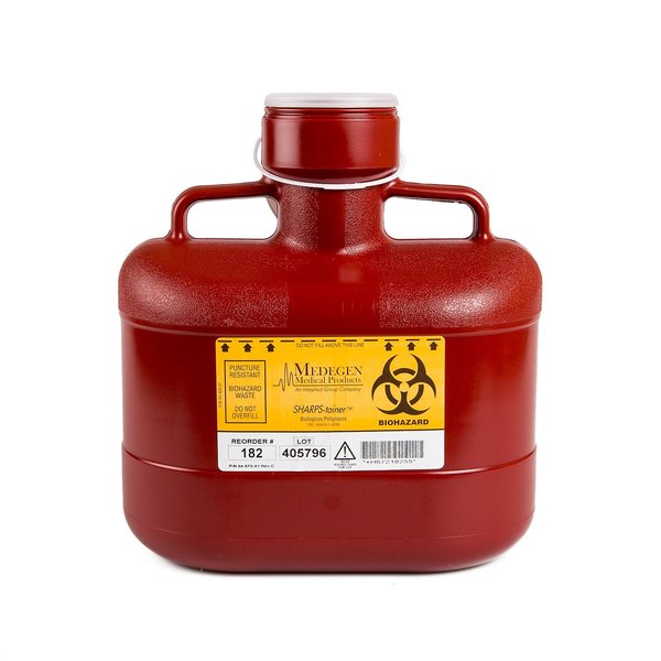 Sharps Container, 6.2 qt., Bottle, Red, PK12