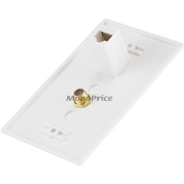 Cat5e / F-Type Wall Plate (Cat5e + F-Type), Coupler Type