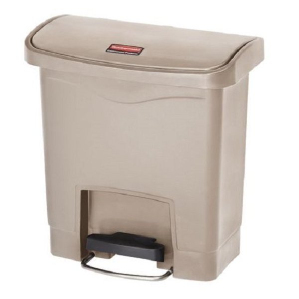 4 gal Rectangular Trash Can, Beige, Resin