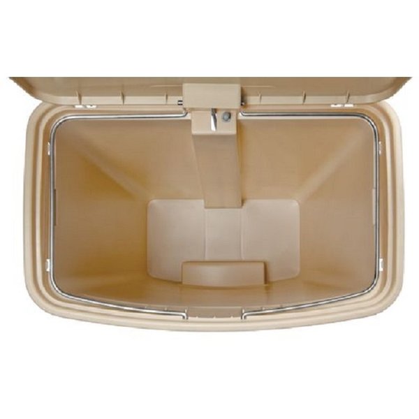 4 gal Rectangular Trash Can, Beige, Resin