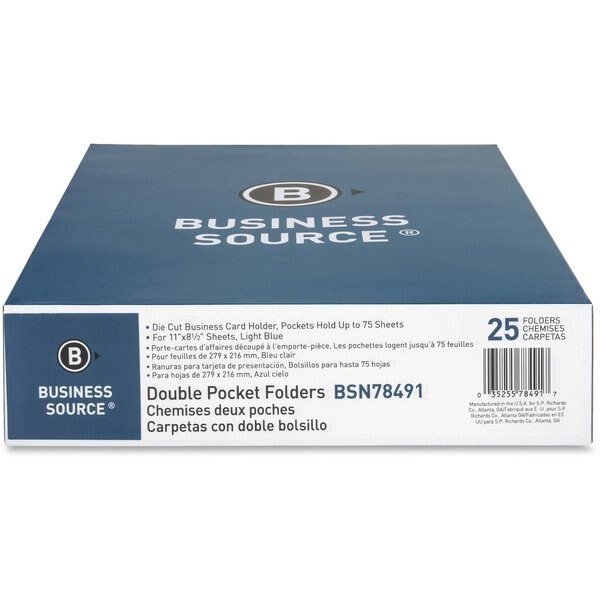 Folder, 2-Pocket, Letter, Blue, PK25