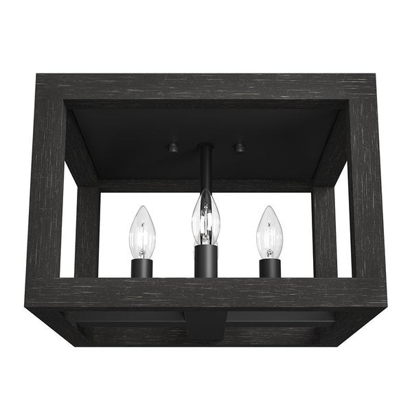 Flush Mount Light, Matte Black, 120 V, U