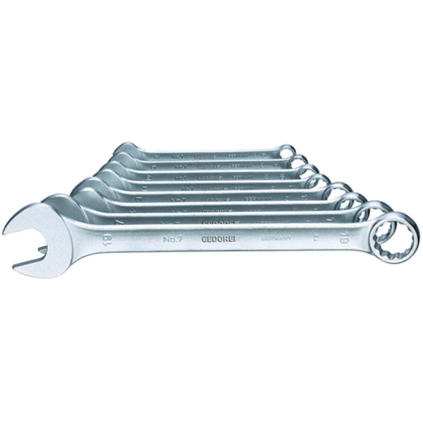 Combination Wrench Set, 8 pcs., 8-19mm, SAE or Metric: Metric