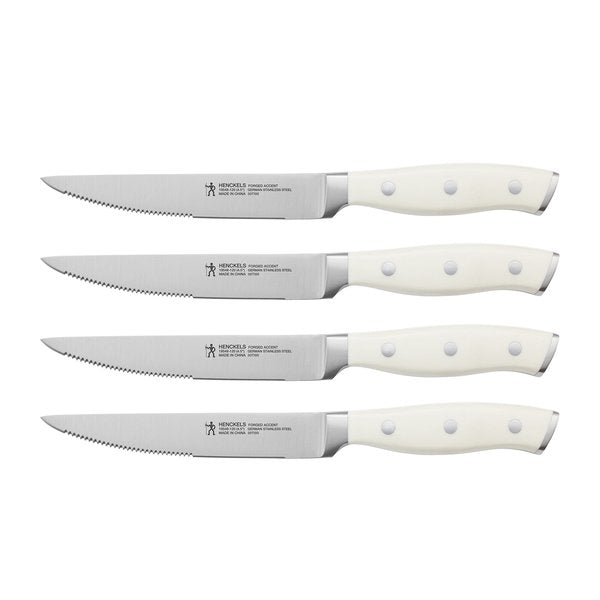 Forged Accent 4-pc Steak Knife Set, White