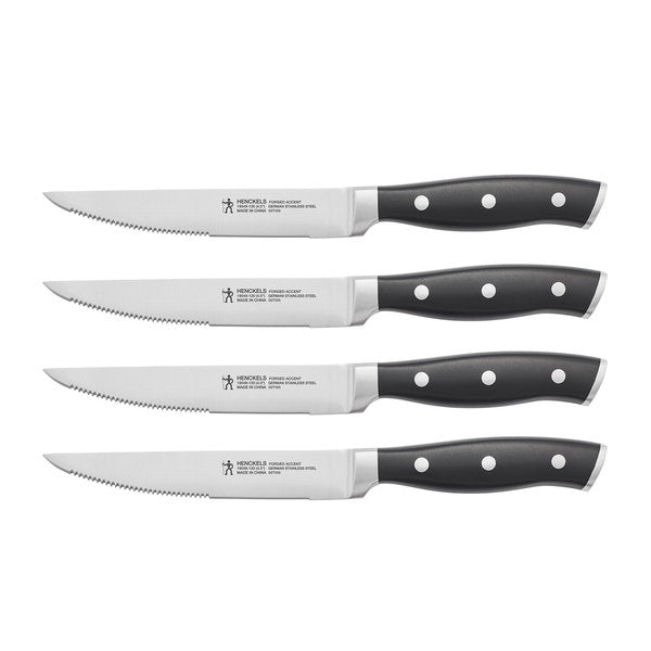 Forged Accent 4-pc Steak Knife Set, Black