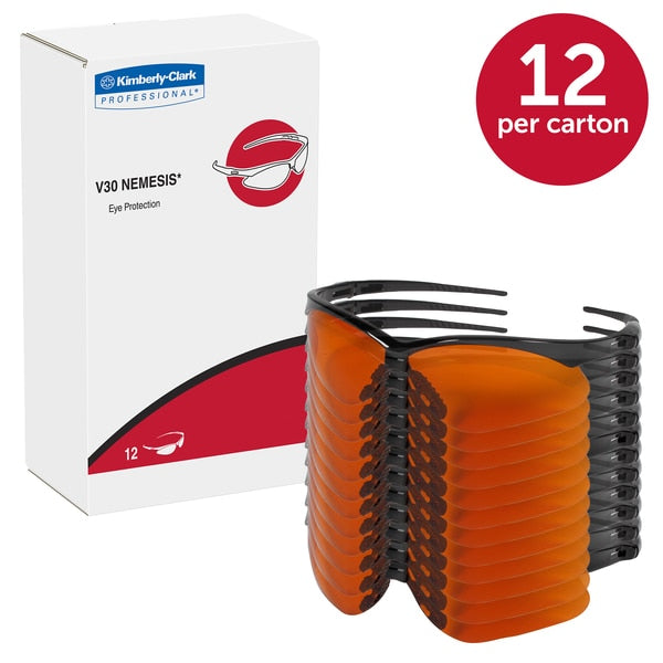 Safety Glasses, Wraparound Copper Polycarbonate Lens, Scratch-Resistant