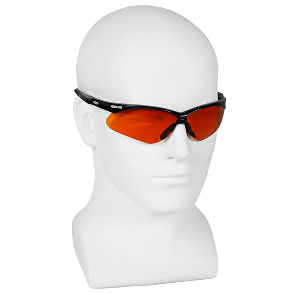 Safety Glasses, Wraparound Copper Polycarbonate Lens, Scratch-Resistant