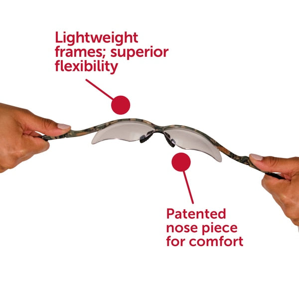 Safety Glasses, Wraparound Bronze Polycarbonate Lens, Scratch-Resistant