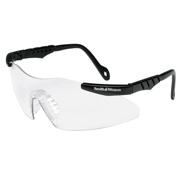 Safety Glasses, Wraparound Clear Polycarbonate Lens, Scratch-Resistant