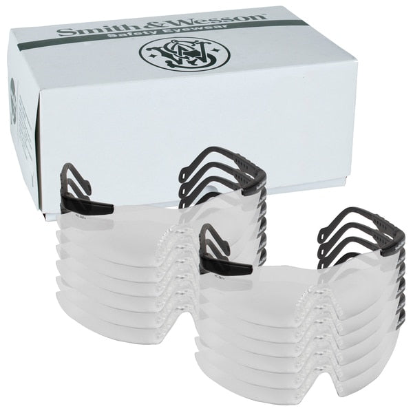 Safety Glasses, Wraparound Clear Polycarbonate Lens, Scratch-Resistant