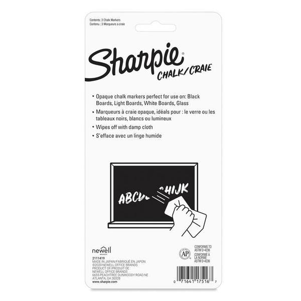 Chalk Dry Erase Marker, Grn/Prpl/Org, PK3