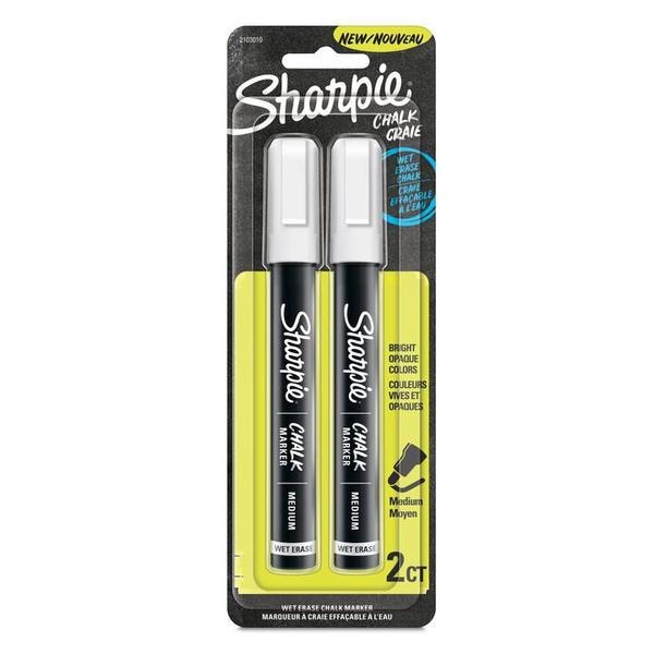 Chalk Dry Erase Marker, White, PK2
