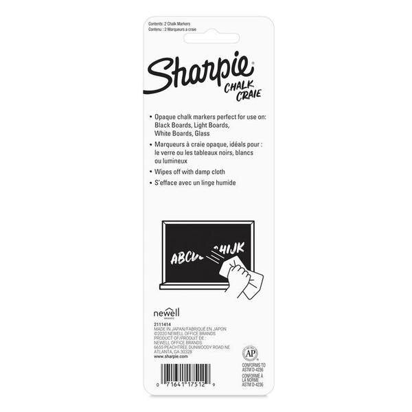 Chalk Dry Erase Marker, White, PK2