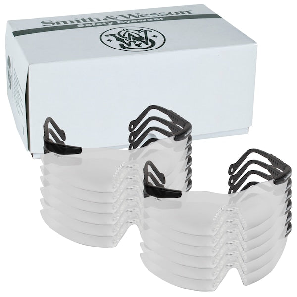 Safety Glasses, Wraparound Clear Polycarbonate Lens, Scratch-Resistant