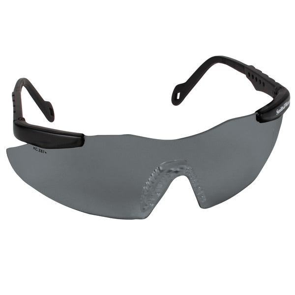 Safety Glasses, Wraparound Smoke Polycarbonate Lens, Scratch-Resistant