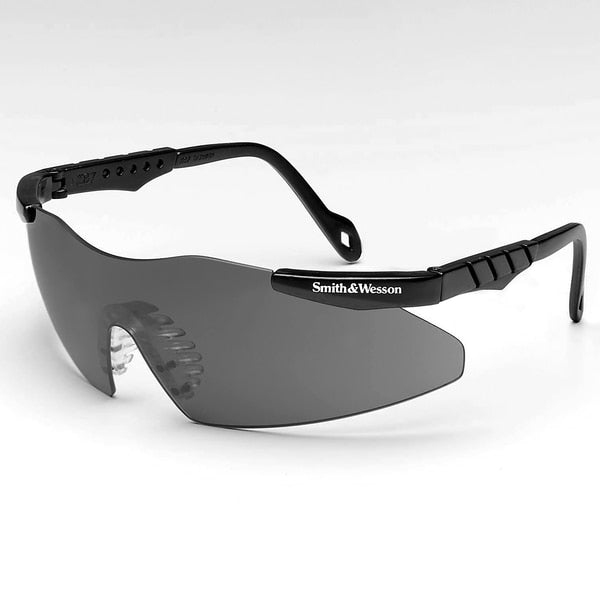 Safety Glasses, Wraparound Smoke Polycarbonate Lens, Scratch-Resistant