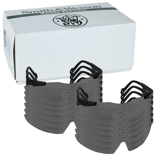 Safety Glasses, Wraparound Smoke Polycarbonate Lens, Scratch-Resistant