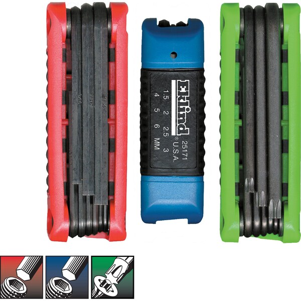 3 Piece Metric/SAE Fold-Up Hex Key Set, 25024