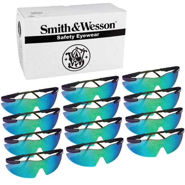 Safety Glasses, Wraparound Gold Mirror Polycarbonate Lens, Scratch-Resistant