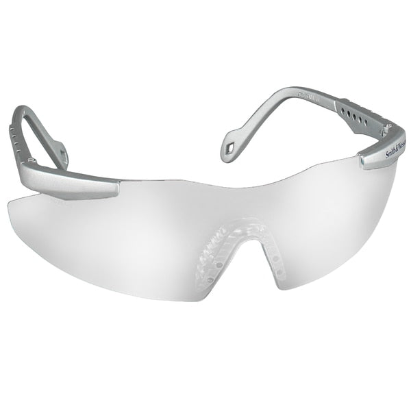 Safety Glasses, Wraparound Clear Polycarbonate Lens, Scratch-Resistant
