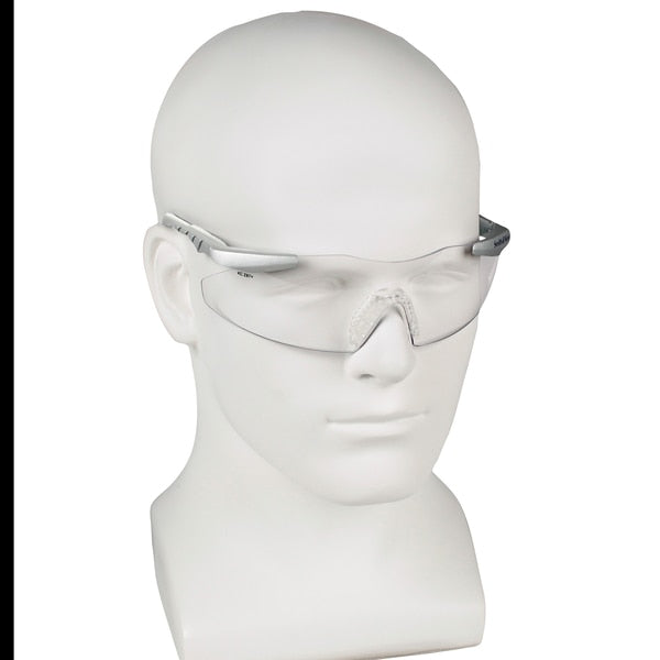 Safety Glasses, Wraparound Clear Polycarbonate Lens, Scratch-Resistant