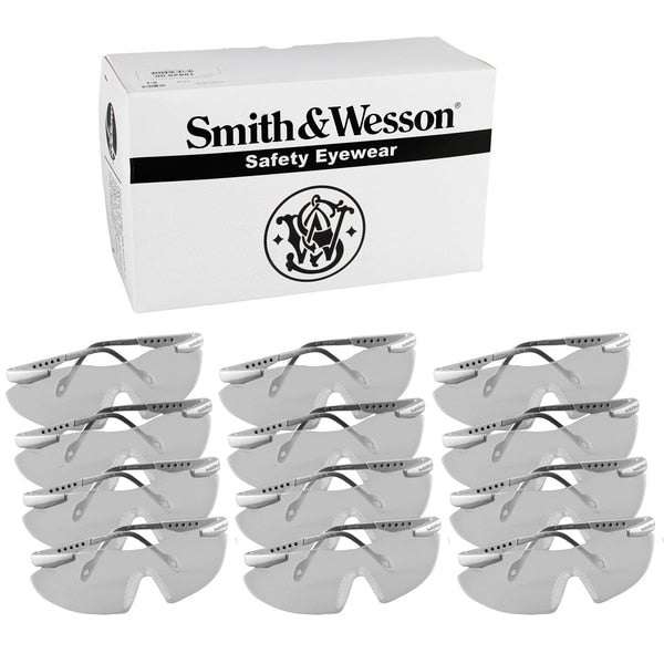 Safety Glasses, Wraparound Clear Polycarbonate Lens, Scratch-Resistant