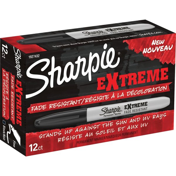 Permanent Marker, Fine Tip Black PK12