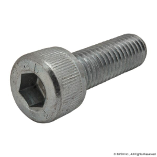 M8-1.25 Socket Head Cap Screw, Zinc Plated Steel, 25 mm Length