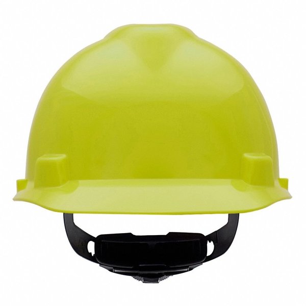 V-Gard Front Brim Hard Hat, Type 1, Class E, Ratchet (4-Point), Hi-Vis Yellow/Green