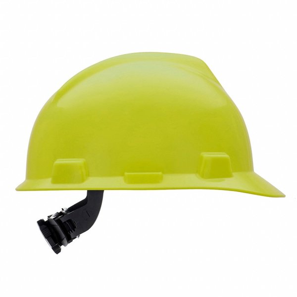 V-Gard Front Brim Hard Hat, Type 1, Class E, Ratchet (4-Point), Hi-Vis Yellow/Green