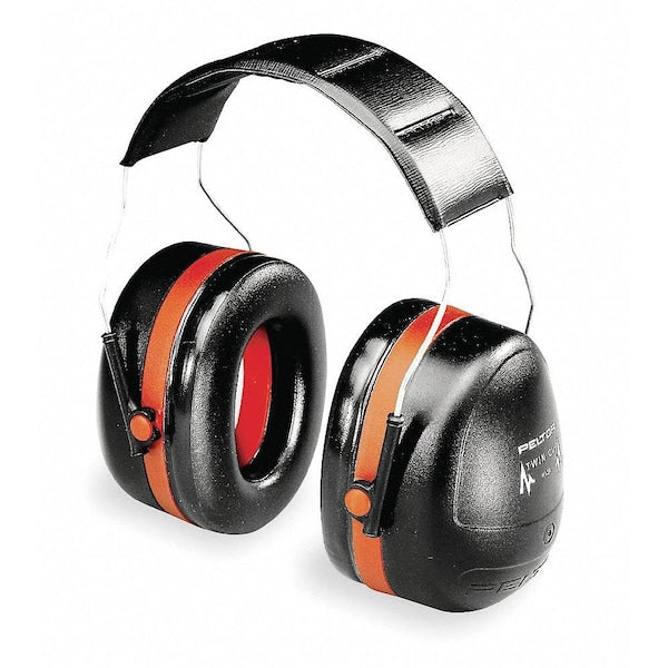 Peltor Optime 105 Over-the-Head Ear Muffs, H10A, Passive Protection, NRR 30 dB, Black/Red