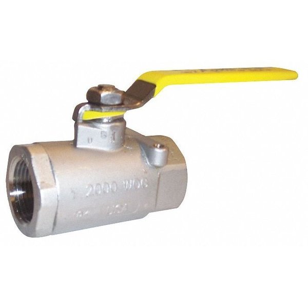 3/4 in Ball Valve, Stainless Steel, FNPT, Inline